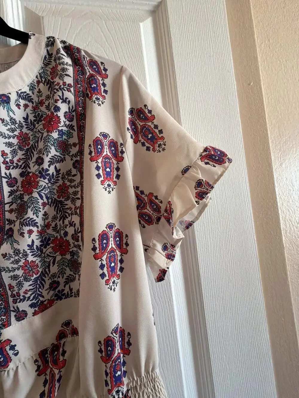 Wayward Fancies Paisley Print Bohemian Cinch Waist Dress